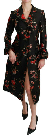 Dolce & Gabbana Black Floral Embroidered Jacket Coat -   -  Dolce & Gabbana.